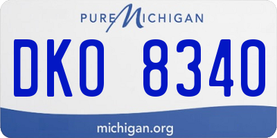 MI license plate DKO8340
