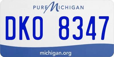 MI license plate DKO8347