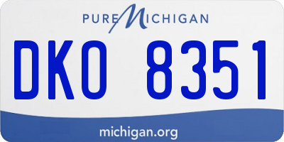 MI license plate DKO8351