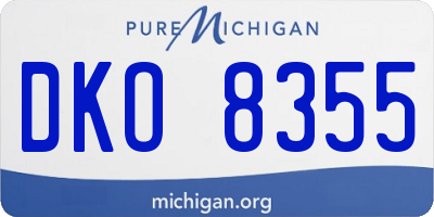 MI license plate DKO8355
