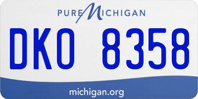 MI license plate DKO8358