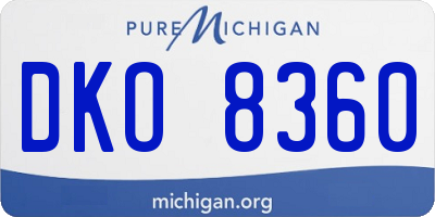 MI license plate DKO8360