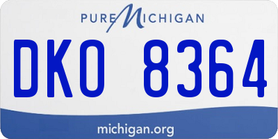 MI license plate DKO8364