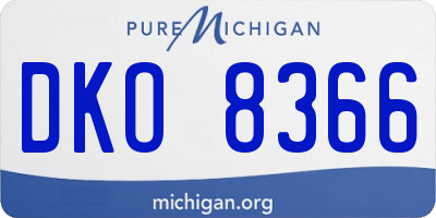 MI license plate DKO8366