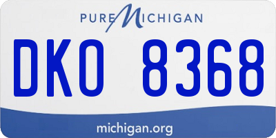 MI license plate DKO8368