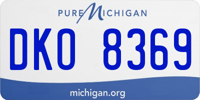 MI license plate DKO8369