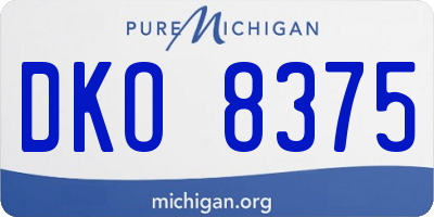 MI license plate DKO8375