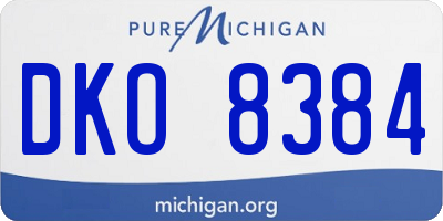 MI license plate DKO8384