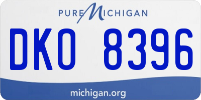 MI license plate DKO8396