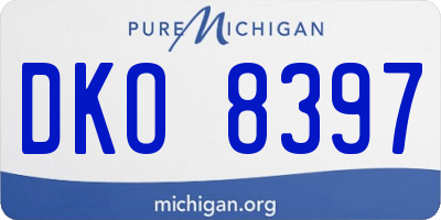 MI license plate DKO8397