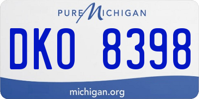 MI license plate DKO8398