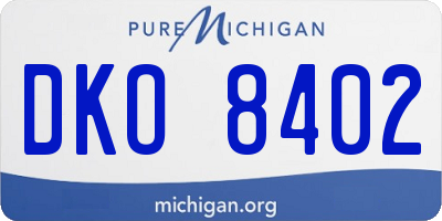 MI license plate DKO8402