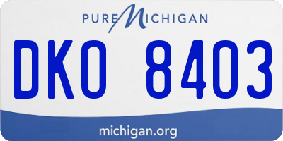 MI license plate DKO8403