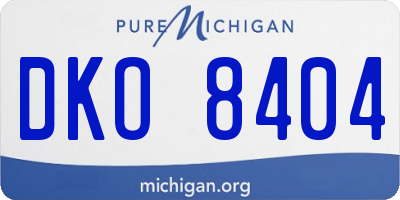 MI license plate DKO8404