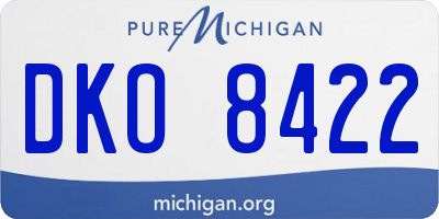 MI license plate DKO8422