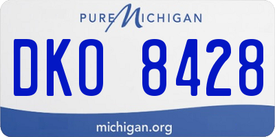 MI license plate DKO8428