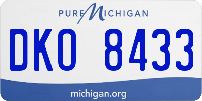 MI license plate DKO8433