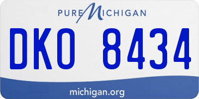 MI license plate DKO8434