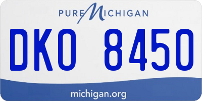 MI license plate DKO8450