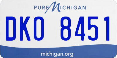 MI license plate DKO8451