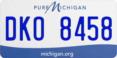 MI license plate DKO8458