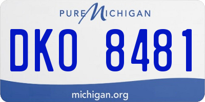 MI license plate DKO8481