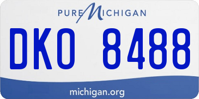 MI license plate DKO8488