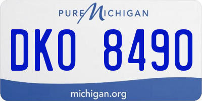 MI license plate DKO8490