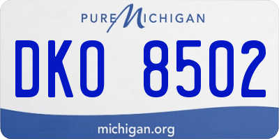 MI license plate DKO8502