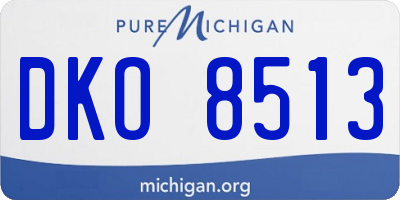 MI license plate DKO8513