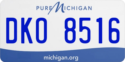 MI license plate DKO8516