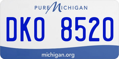 MI license plate DKO8520