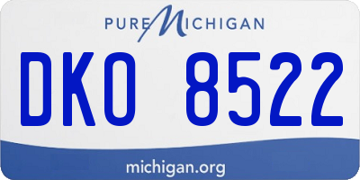 MI license plate DKO8522