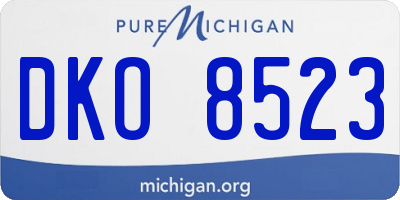 MI license plate DKO8523