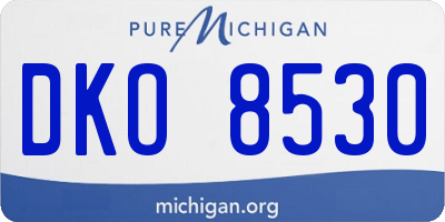 MI license plate DKO8530
