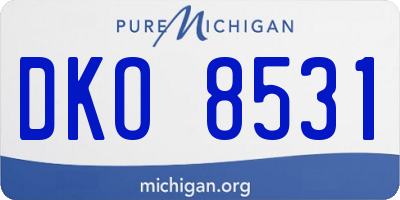 MI license plate DKO8531