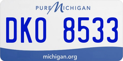 MI license plate DKO8533
