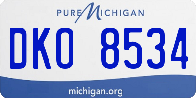 MI license plate DKO8534
