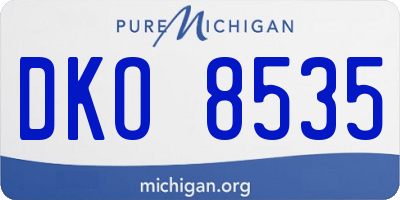 MI license plate DKO8535