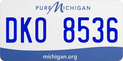MI license plate DKO8536