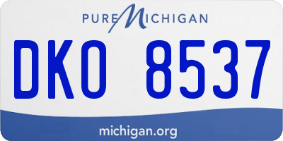 MI license plate DKO8537