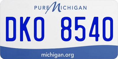 MI license plate DKO8540