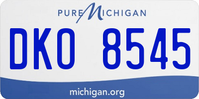 MI license plate DKO8545