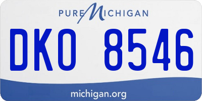 MI license plate DKO8546