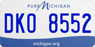 MI license plate DKO8552