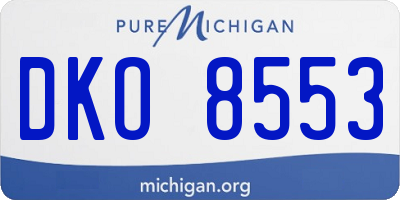 MI license plate DKO8553