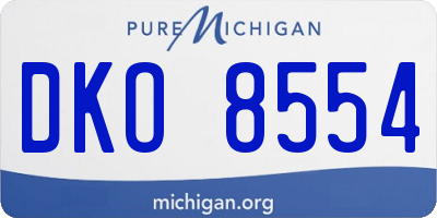 MI license plate DKO8554