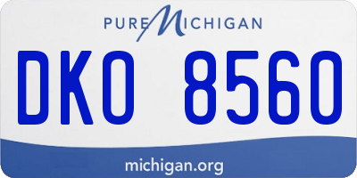 MI license plate DKO8560