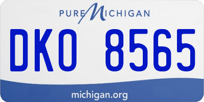 MI license plate DKO8565