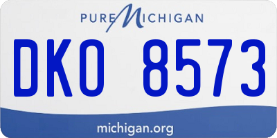 MI license plate DKO8573
